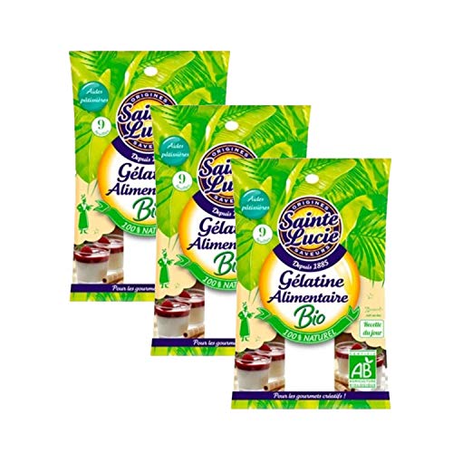 Lote de 3 gelatina alimentaria orgánica – Santa Lucía – bolsita de 11 g