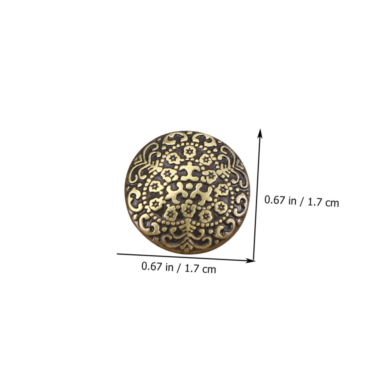 Bottoni Rotondi Vintage in Lega di Zinco 17mm 50 Pezzi