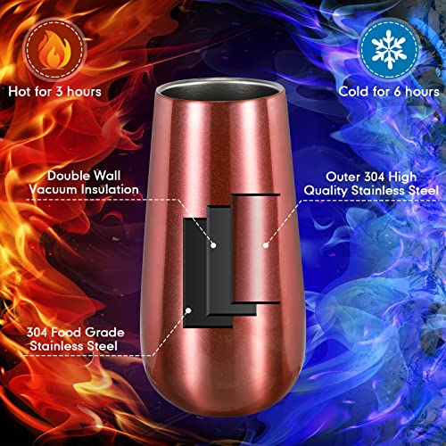 20 Pcs 6 Oz Inspirational Gifts Champagne Tumblers Bulk Double Insulated Wine Tumbler With Lid Straw Steel Cocktail Cup Champagne Glasses For Teacher Coworker Employee Birthday Gift (Colorful) #TOP1