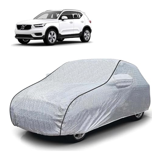 Image of Sulfar 100% Waterproof Car Body Cover Compatible with Mirror for Volvo X 40 (Triple Stitched, Full Bottom Elastic, Magic Silver with Black Piping)