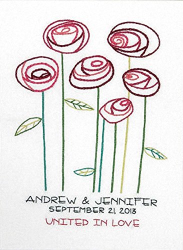 Dimensions Needlecrafts Embroidery Kit, Simple Roses Wedding Record