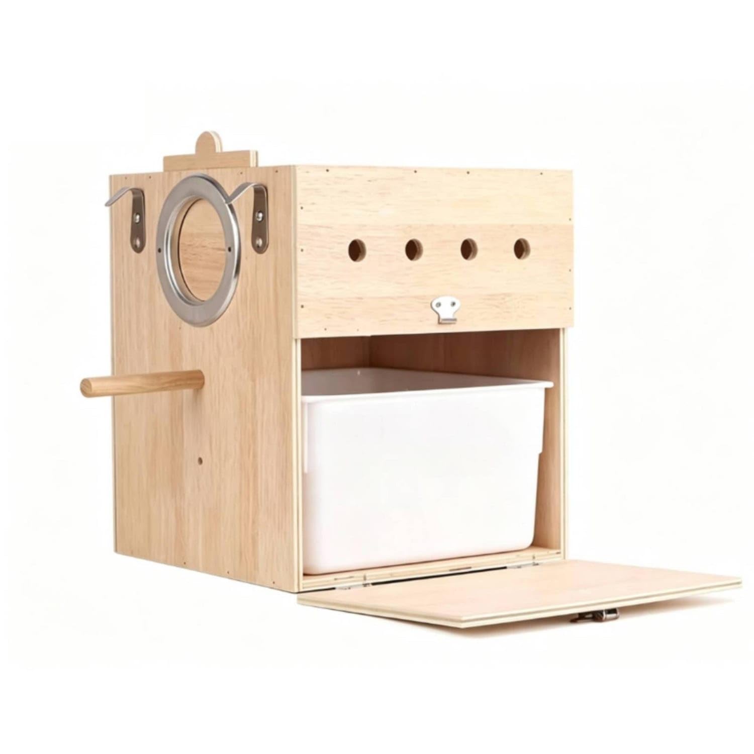 Natural Wood Bird Nesting Box with Tray Hanging Wooden Bird Breeding Box Removable Easy to Clean for Parakeets, Lovebirds, Birds, Cage, Aviary, 3 255-255-30 a|Birdhouses|Home & Garden-picture-29