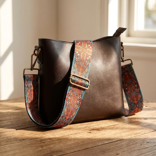 Image of Flower Purse Strap Replacement Embroidery Crossbody Shoulder Strap for Handbag Canvas Purse Extender Accessories