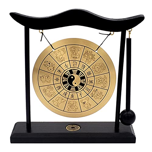 Personaggi Feng Shui H1304 - Gong Desktop Zen Art for Fortune + bracciale in ottone