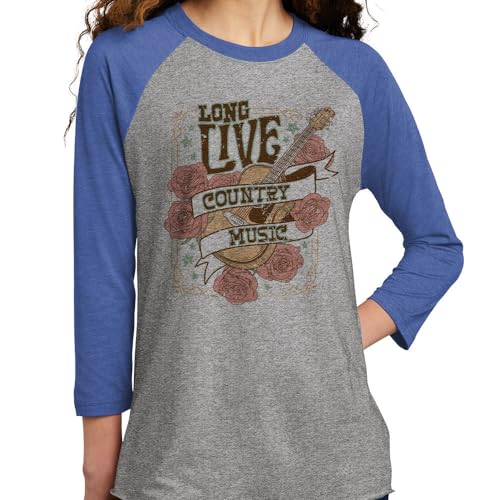 Long Live Country Music Three-Quarter Raglan Sleeve Baseball Shirt Unisex miniatura 2