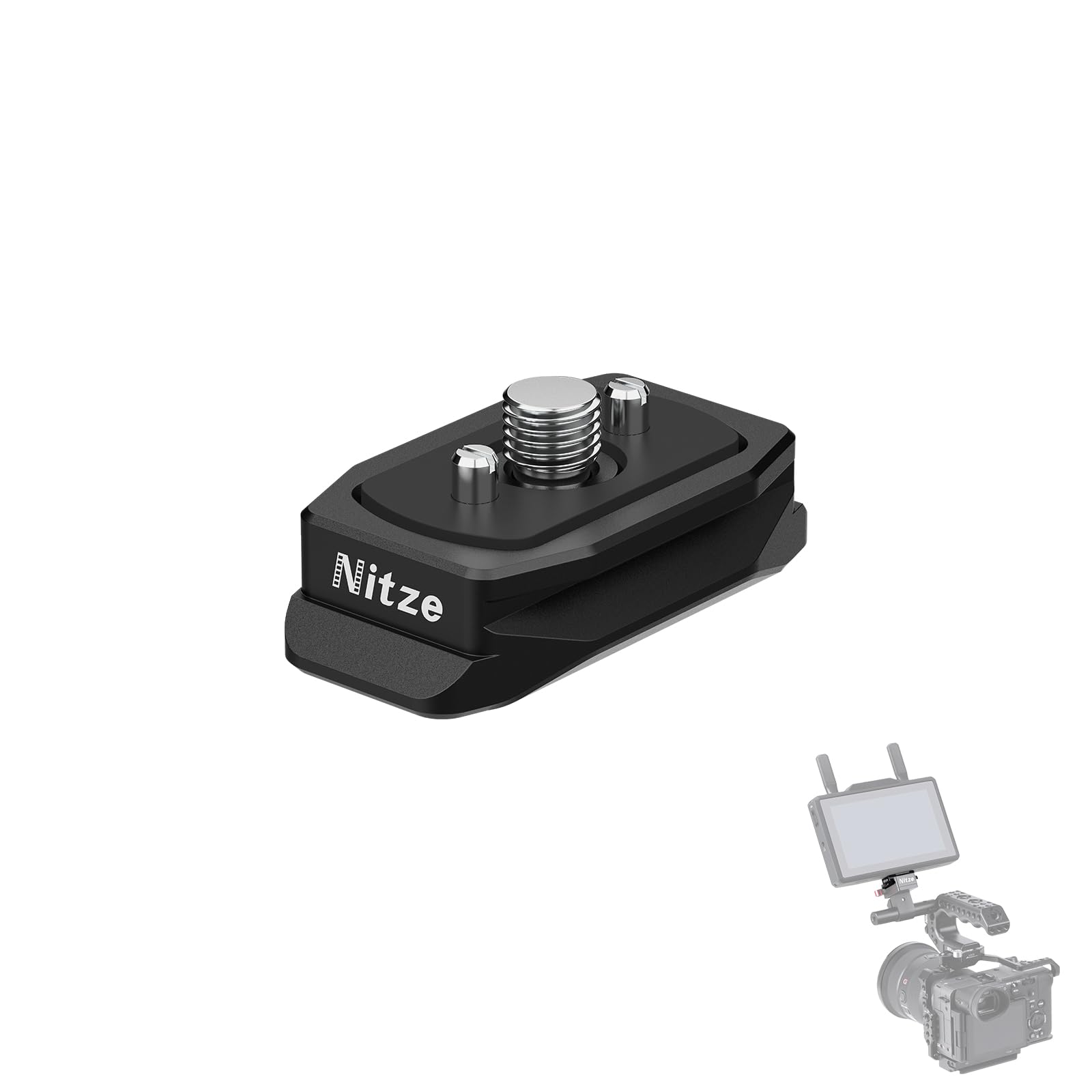 Nitze NATO Rail de 38mm, Rail NATO avec Goupilles de Positionnement de 1/4" et Plaque à Dégagement Rapide Intégrée pour Arca-Swiss - N49-A4