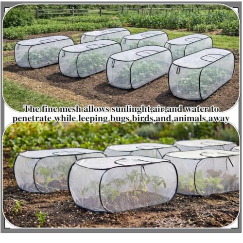 Protector para camas elevadas contra el sol con estacas de tierra firmes 3