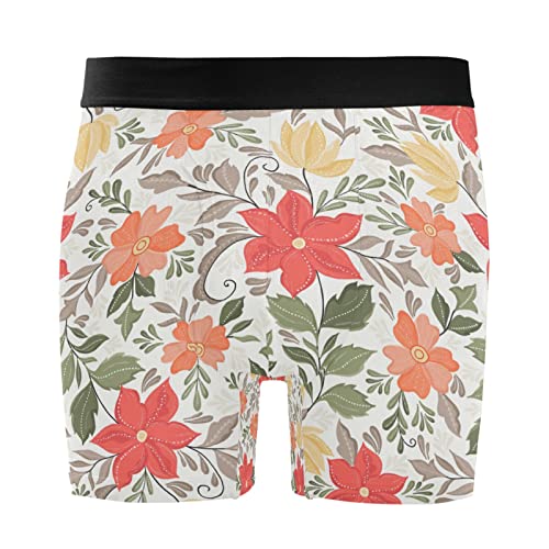 Bóxer para hombre contra rozaduras Vnurnrn, ropa interior elástica ultrasuave de flores