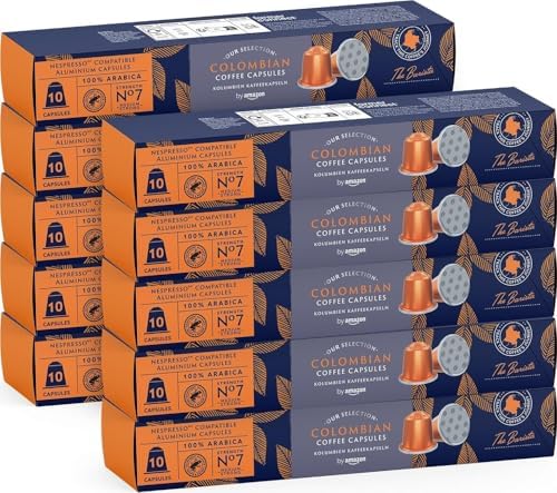 by Amazon Colombian Coffee Nespresso Compatible Aluminium Pods, M...