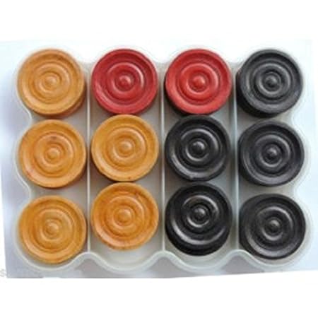 BELCO Set of 24 PAWNS Sheesham Wood Carrom Pawns
