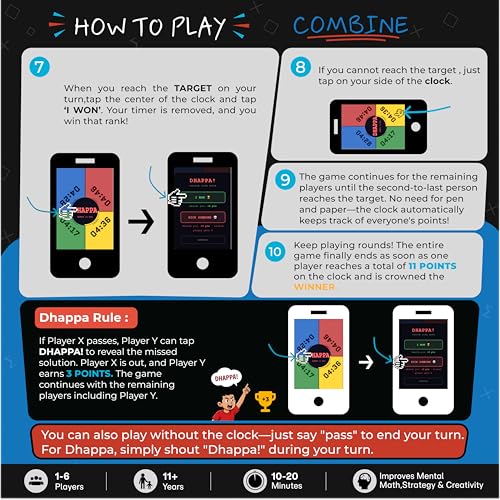 Image of MathBiceps Combine - Educational Math Card Game | Strategy & Mental Math Game for 1-6 Players | 55 Cards | Ages 11+