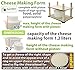 Wooden Cheese Press for Cheese Making Supplies 12 in Wooden Guides and Cheese Mold with Follower Piston 1.3 Qt - Small Home Supply Ultimate Cheese Press Machine - Prensa Para Queso Casero