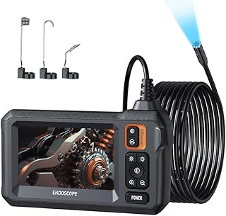 Endoscope Camera with 8 LED Light, 4.3” 1080P HD Screen Industrial Endoscope, 8mm IP67 Waterproof Endoscope Camera for Wall, Automotive, Plumbing, 16.5FT Semi-Rigid Cable
