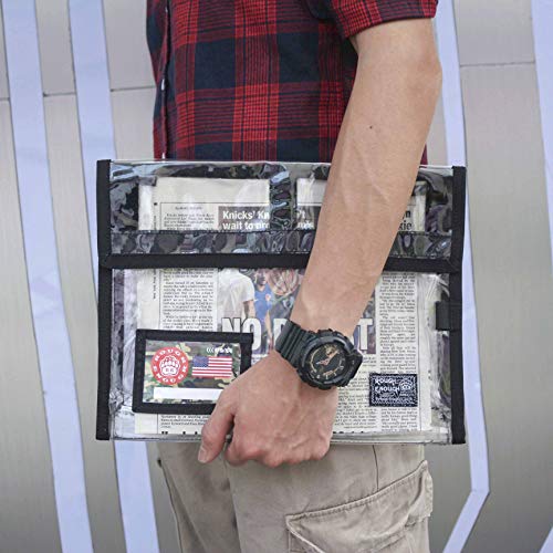 Rough Enough Plastic Expanding File Folders Organizer Accordion A4 Document Bag Pouch Large Manila Letter Size Magazine Holder 3 Pockets Dividers Case for Filing Office School Supplies Exam