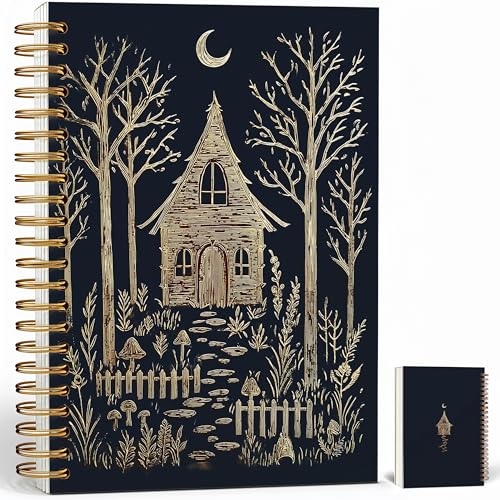 Carnet gothique A5 à spirales pour femmes au style Dark Academia vintage