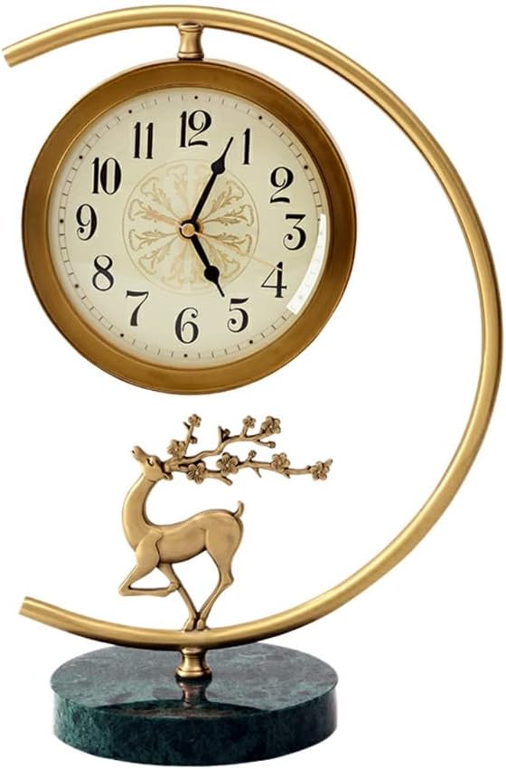 Table Clock Modern Light Luxury Desk Clock Living Room Clock Ornaments Home Fashion Desktop Clock Desk Clock Simple Silent Marble Clock Desk Clock