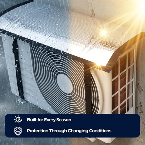Image of SSOHTRA aluminium AC Outdoor Unit Cover | Heat-Insulated | Weather-Resistant AC Protector | Improves Energy Efficiency & Extends AC Lifespan | For Split AC 1.5 Ton | (Pani Wala Outd0r)