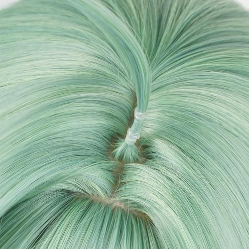 Image of Anime Green Long Wigs with Bangs Women flipped out Wig Jellyfish-Head Adult COS Game Huo Fox Cosplay Wigs Halloween,Christmas,Comic con,Game Show,Party
