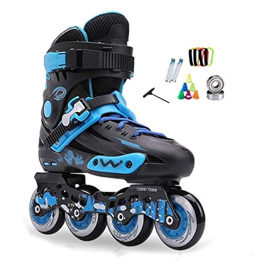 Justerbara Inlines Barnrullblad, justerbara inline skridskor för pojkar och tjejer med säkra låsremmar, flera storlekar (Color : A, Size : EU 39/US 7/UK 6/JP 24.5cm)