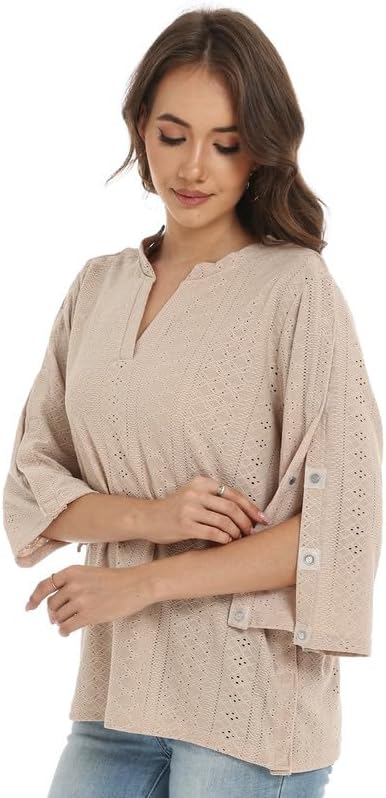 Post Shoulder Surgery Shirt for Women with Magnetic Closure, Easy Open Recovery Top, Breathable Hollow Out Loose Fit