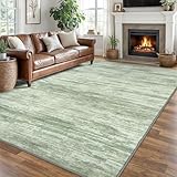 Picture of SIILOOM 8x10 Modern Abstract Area Rug for Bedroom, Light Sage Green and Ivory Large Super Soft Washable Rugs with Non-Slip, Non-Shedding Carpet for Living Room, Indoor Door Mat for Office Home Décor