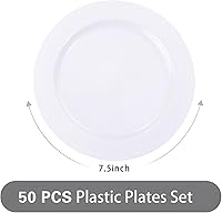 Vista 44 de I00000 60PCS Clear Gold Dessert Plates, Clear Plastic Plates with Gold Rim 7 Inch, Fancy Disposable Wedding Plate Heavy Duty for Thanksgiving