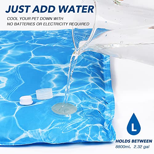 Dog Cooling Mat Pet Cooling Chill Pad Cool Blanket Water Injection Durable Cooling Dog Bed Mats For Extra Large Dogs Cats For Kennels Crates Beds Thick Foam Base #TOP5