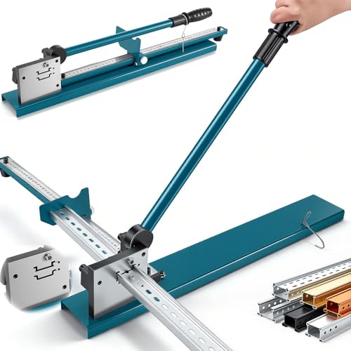 Schienenschneider, Hutschienen Schneider Doppelnut Rail Cutter Manueller DIN Rail Schneidwerkzeug mit Messlineal von 35mm Stahl/Aluminium/Eisen Rai Schneidwerkzeug für Kanalplatten