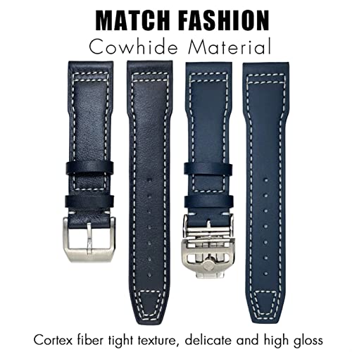 Bracelet montre cuir véritable 22mm résistant pour boîtier IWC Mark XVIII