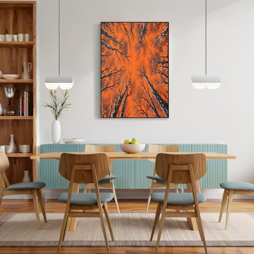 Cuadros de salon modernos en color ambar naranja de 70x100cm para dar calidez al dormitorio 5