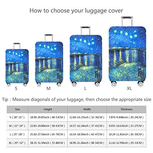 TRAVEL KIN TRAVELKIN Thickened Luggage Cover 18/24/28/32 Inch Suitcase Spandex Protective Cover (M(22-24luggage), America Trip)2