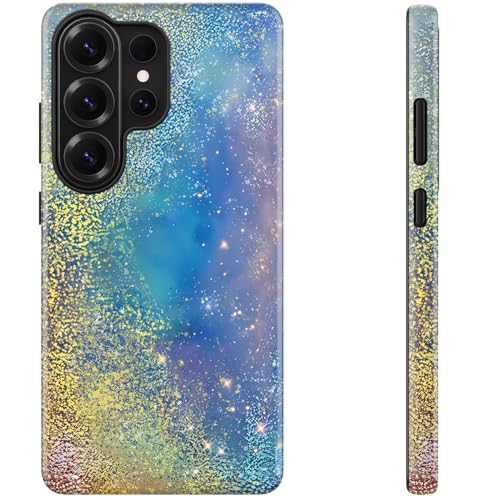Esdot for Samsung Galaxy S26 Ultra Case - Wireless Charging Compatible – Dual-Layer Soft Silicone + Hard Shell - Wildflower Design - Protective Phone Cover for Women Girls - Stellar Nebula Glimmer