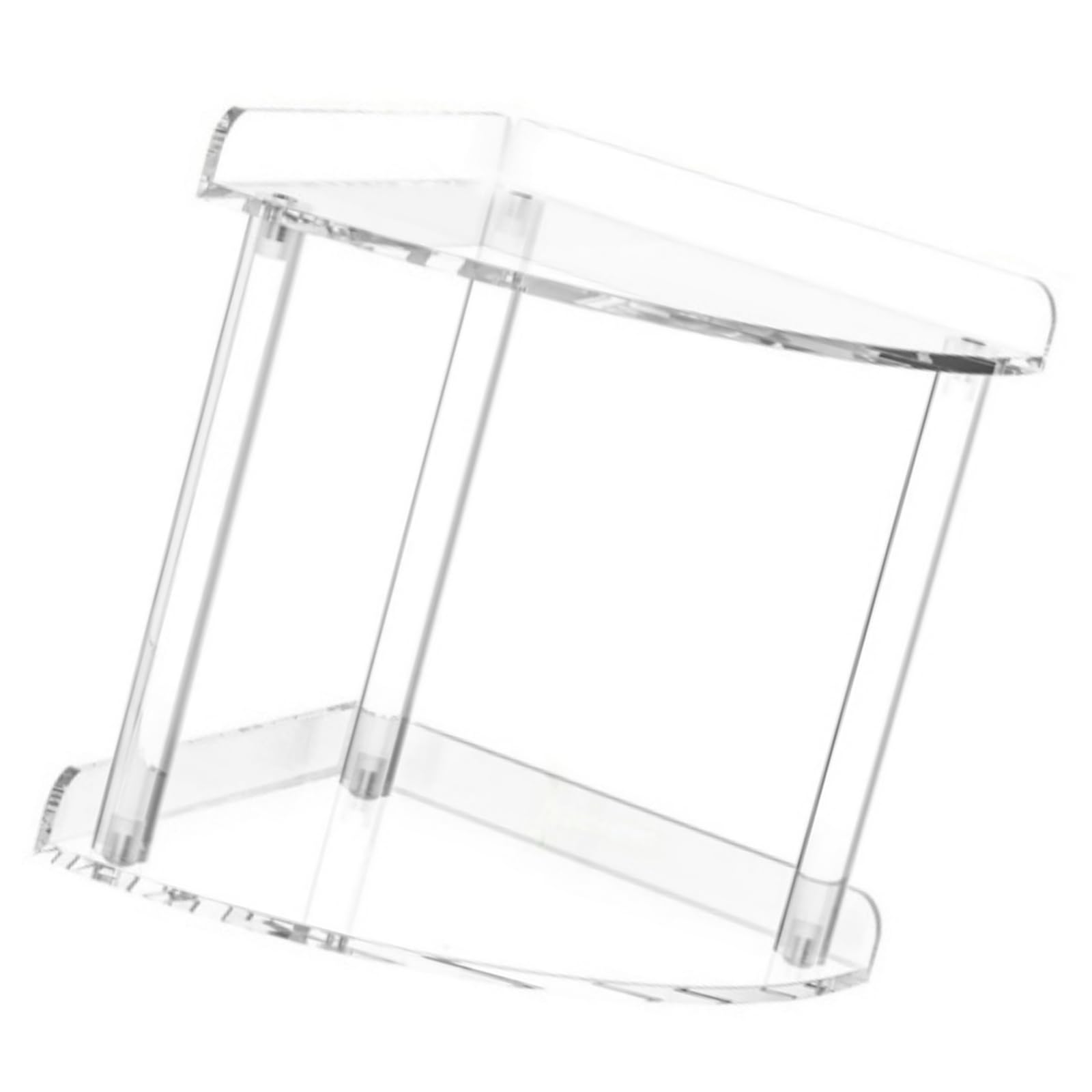 Multifunktionales Eckregal aus Acryl für den Schreibtisch – Doppelstöckiges Design, perfekt für Bastelarbeiten und Schreibtischzubehör, ideal für die Aufbewahrung zu Hause oder im Büro