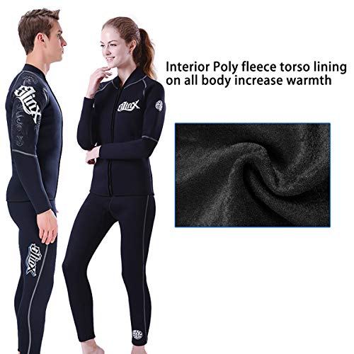 image for FINDSLINX Wetsuit top Jacket 3mm Neoprene Front Zipper Long Sleeve Div