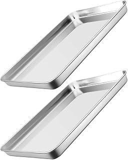 2pcs Stainless Steel Baking Sheet Set,No Stick Cake Mold Baking Pan Pan for Oven,Cooking Tools for