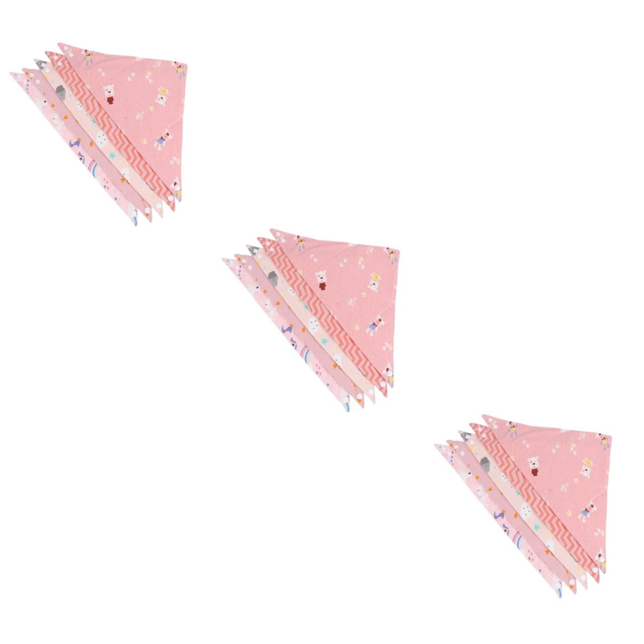 ibasenice 15piezas Baberos Triangulares Infantiles De Toallas De Saliva Para Bebés Baberos Absorbentes Para Alimentación y Uso Diario Patrón Rosa