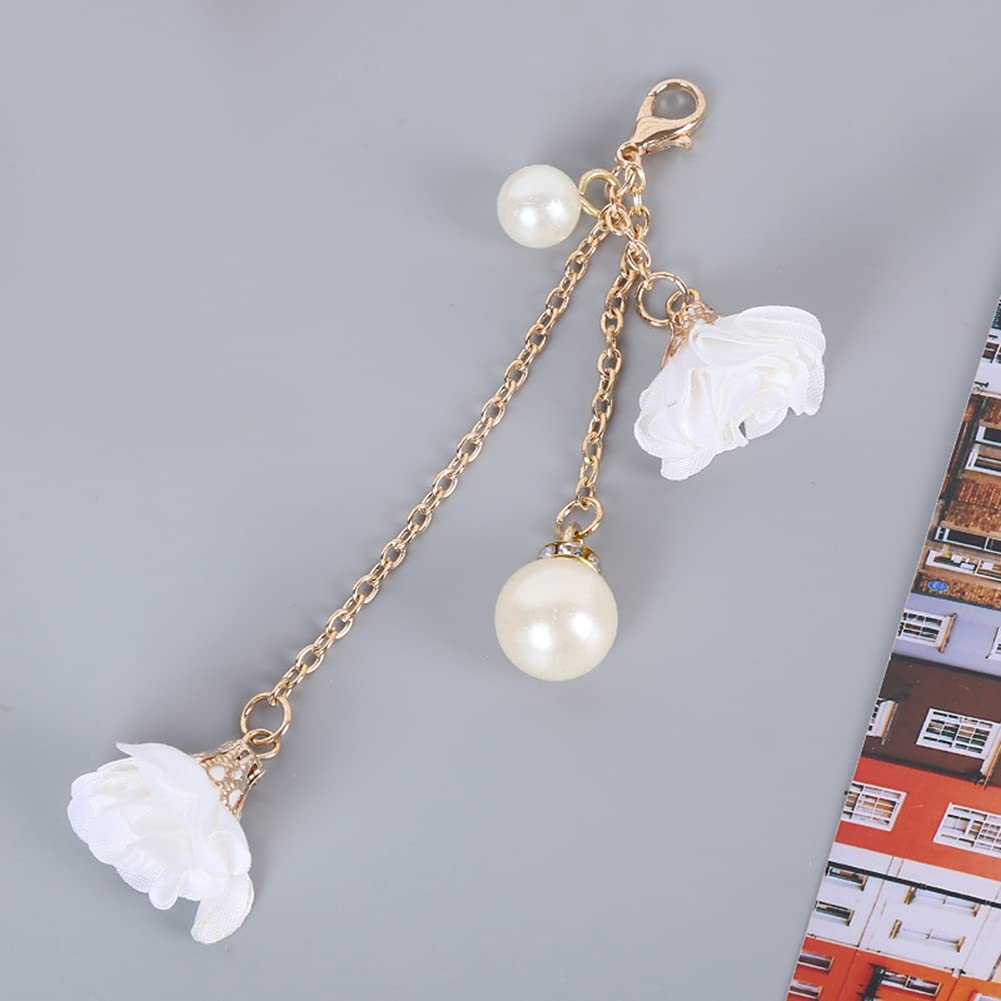 ZEPFJHE Handgemaakte Telefoon Lanyard Afneembare Telefoon Ketting Kralen Telefoon Hanger Vier Blad Klavertjes Vorm Telefoon Sieraden voor Sleutel en Tas, Paars, M