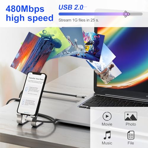 Image of 90 Degree USB C to Lightning Cable with 180Rotating Head - 6.6FT PD Fast Charger Type C to Lightning Right Angle Swivel Cable, MFi Certified Apple Carplay Cable for iPhone 14 13 12 11 X Xs Pro, iPad