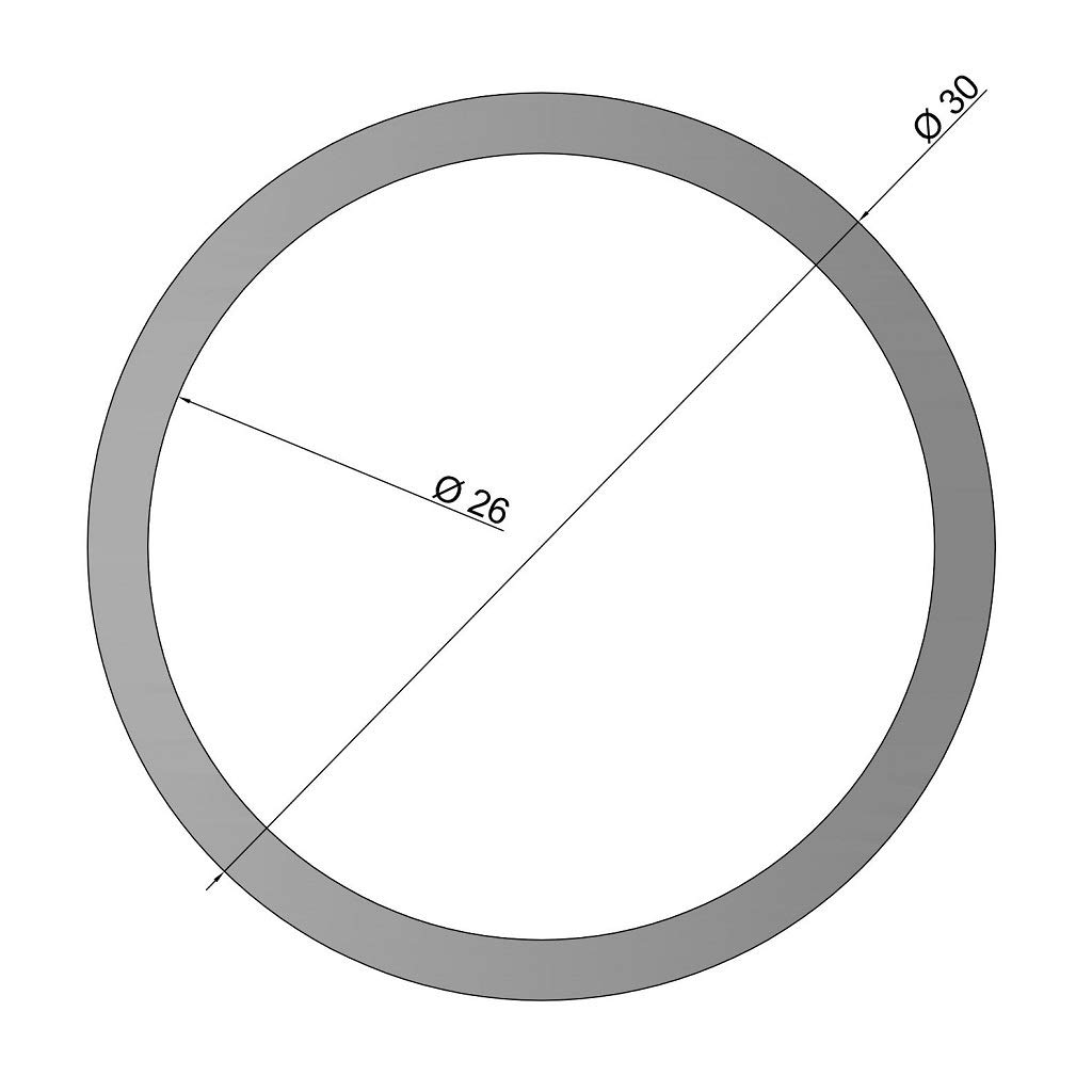 Rury ze stali nierdzewnej o różnych średnicach i długościach od 10 do 600 cm, na przykład: Ø 30 x 2 mm, przycięta do długości 2200 mm.