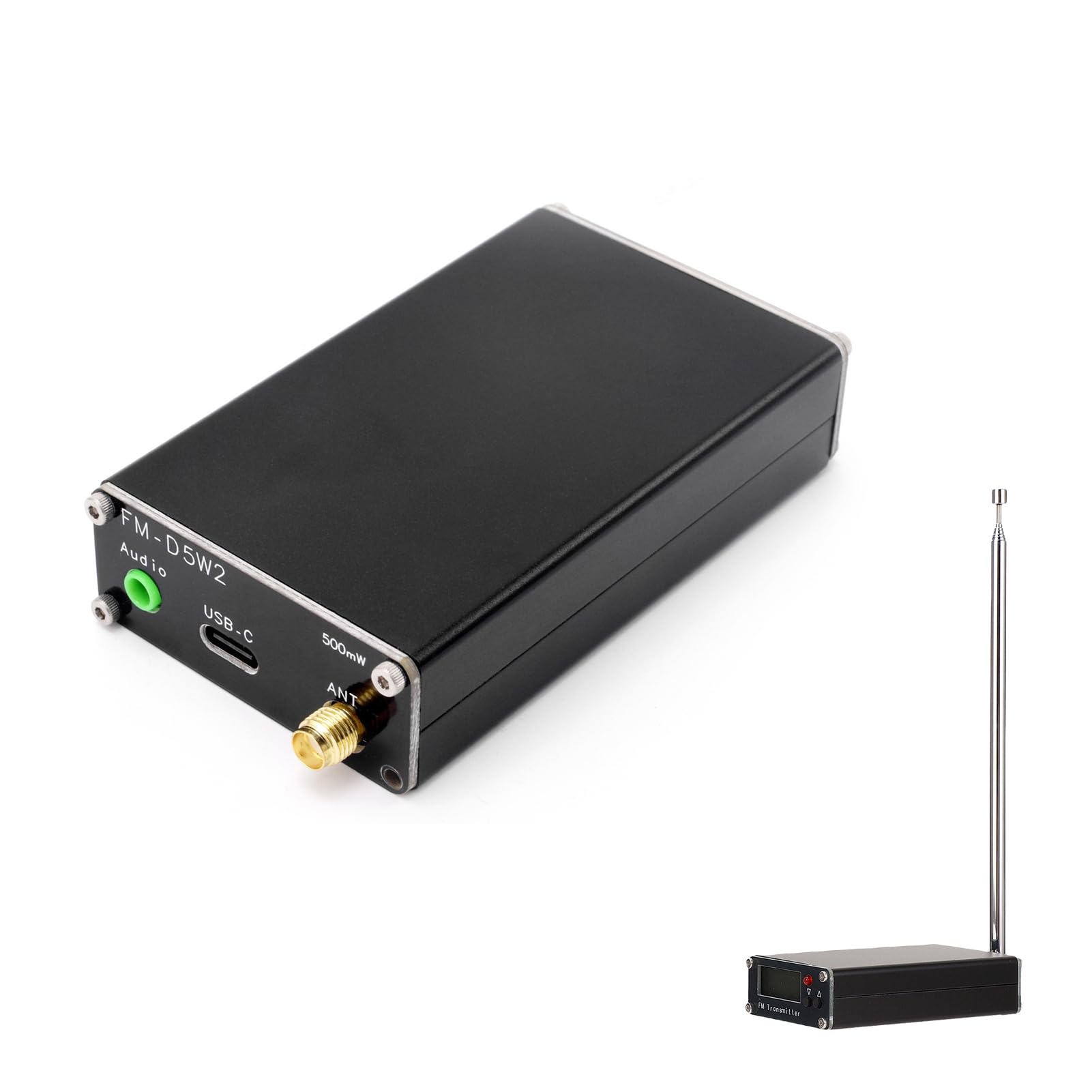 VBESTLIFE Transmisor FM, Frecuencia de Salida Ajustable 76-108MHz con Pantalla LCD y USB Type C, para Impulsos en los Eventos de Supermercados de la Escuela de la Iglesia