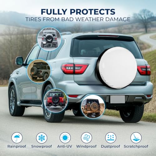 Image of GENANY Golden Retriever Father's Day PVC Spare Tire Cover for RV Trailer, Waterproof, Size 15 Fits 27-29 Inch