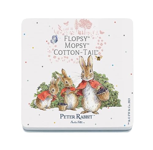 Decorative Coaster (10 x 10 cm) - Beatrix Potter - Flopsy, Mopsy and Cotton-Tail