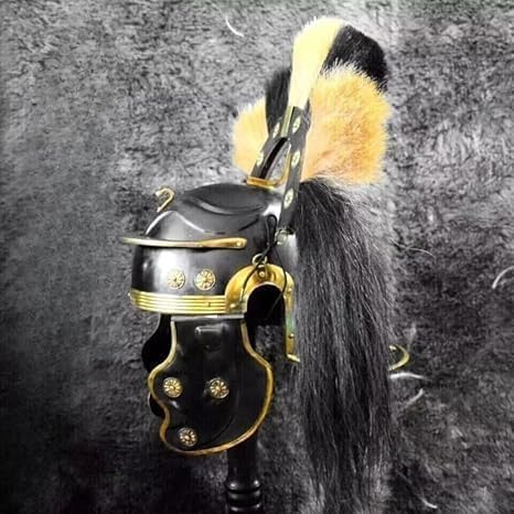ARTISAN CRAFTS Roman Century Helmet Black or Brown Plume Medieval Replica Armor SCA LARP
