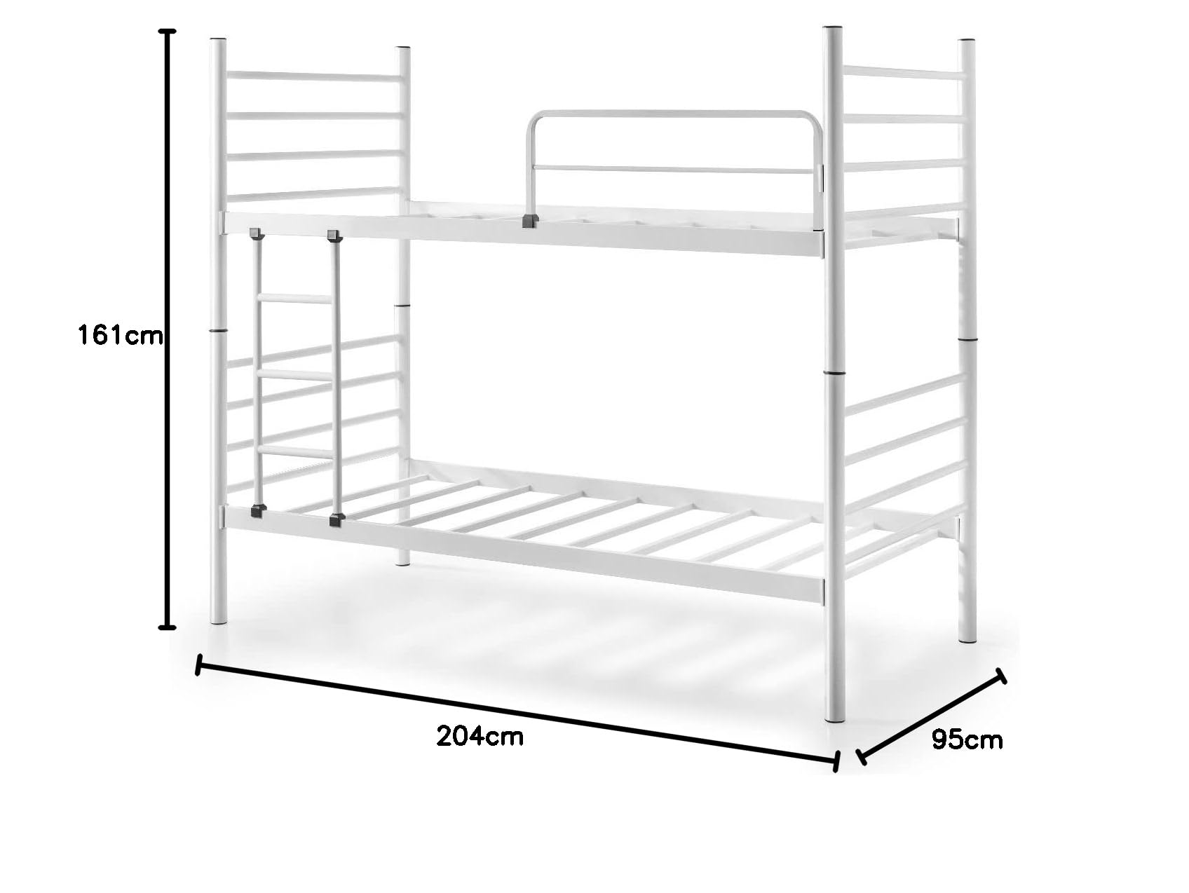 Letto a castello metallico bianco 90 x 190