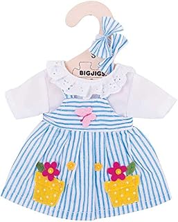 Bigjigs Toys Blue Striped Dress (for Size Small Doll) DOLLS ONLY