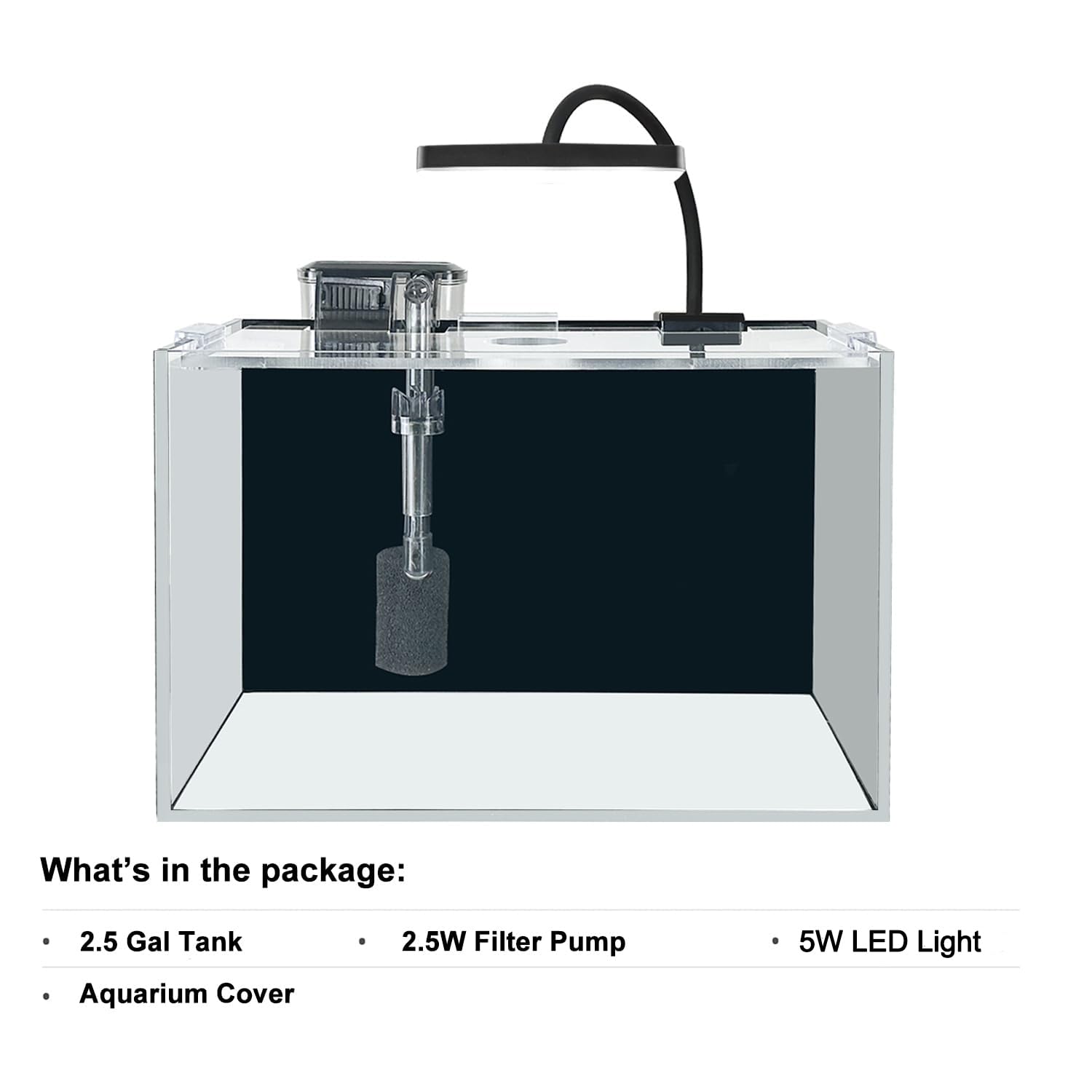 Aquarium-Set 11L mit LED-Beleuchtung, Filter 30x18x20cm