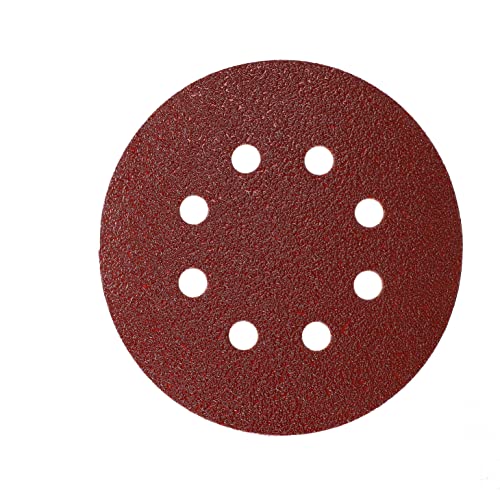 Mirka Red Abrasive paper Sanding discs diameter 125 mm/Hook & loop fastening / 8 holes/grit P60 / 5 pieces/for sanding wood metal and plastic