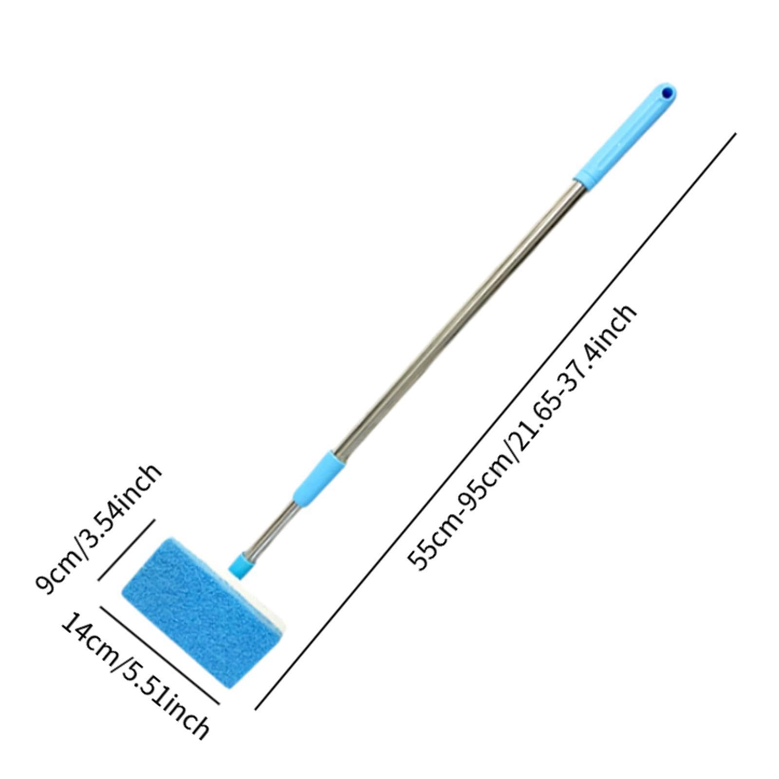 perfk Brosse de Nettoyage D'Aquarium Outil Complet et Grattoir à Algues Épurateur de Vitres avec Manche Long Télescopique Adapté pour L'Entretien des Bacs, Tête Carrée 3