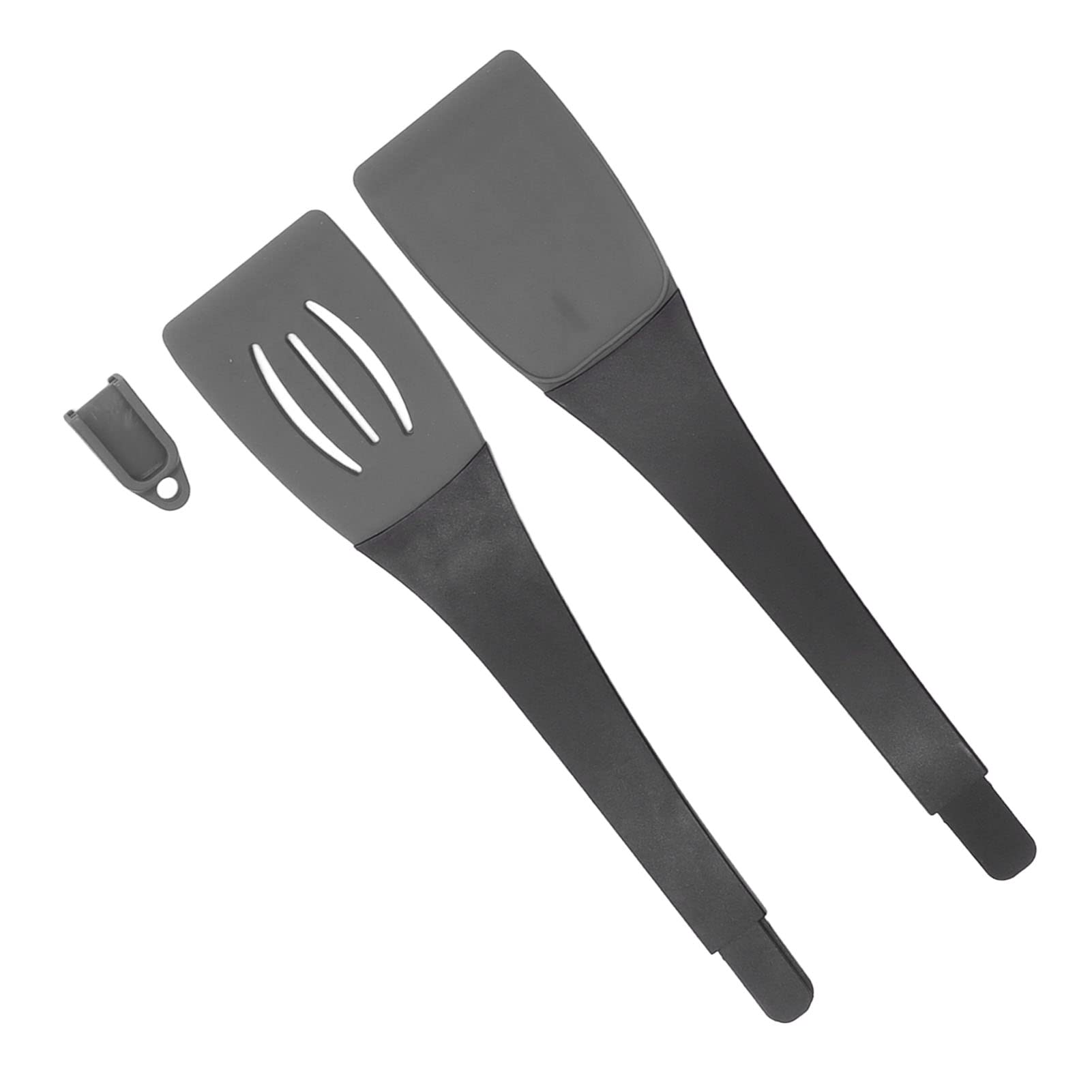 Ejoyous Pinzas de Cocina Pinzas de Cocina de Silicona con Diseño de Bloqueo 446 °F Resistente Al Calor Punta 3 en 1 Agarre Antideslizante para el Hogar Restaurante Barbacoa Hornear Freír (Gris negro)