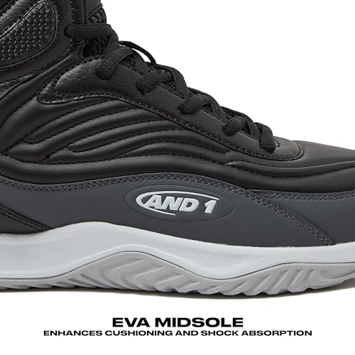 AND1 Pulse 3.0 Basketball Shoes for Men, Indoor or Outdoor, Street or Court Basketball Sneakers Men - Black, Red, or White Size 7 to 152